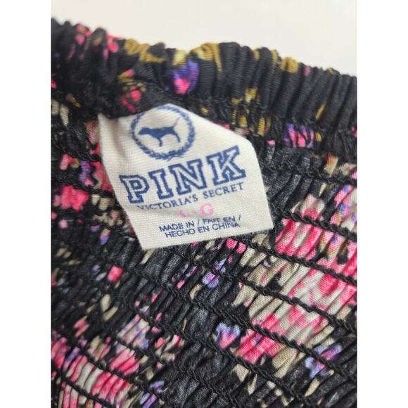 PINK by Victoria's Secret Multicolor Floral Cotton Romper Strapless Size Large - Picture 10 of 11